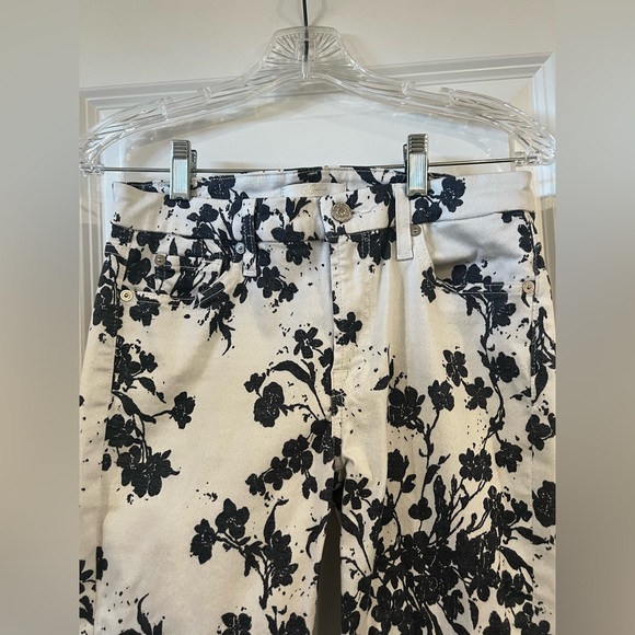 7 For All Mankind Womens Blue and White Floral Ankle Jeans, Size 28 - Picture 4 of 10